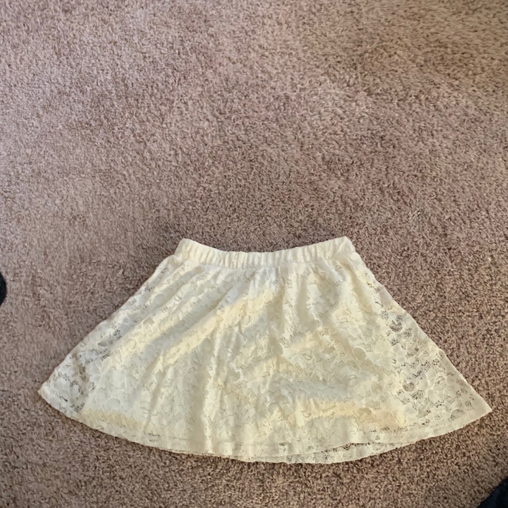Forever 21 Ivory Lace Miniskirt